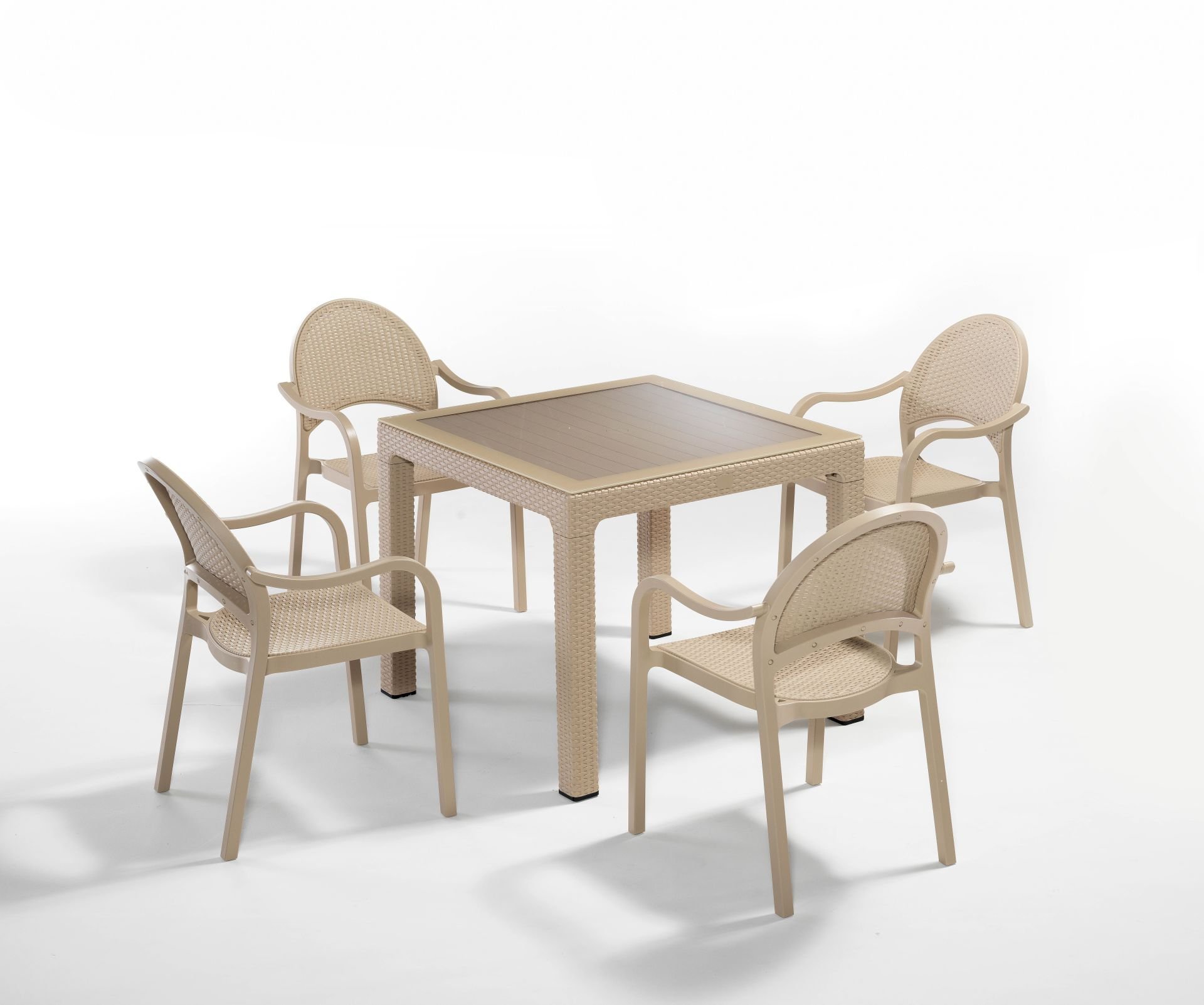 Cappucino Rattan Bahçe Masa Sandalye Seti 4 Kişilik