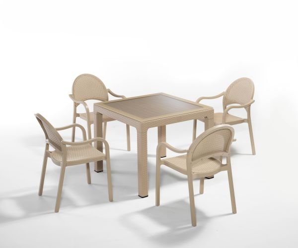 Cappucino Rattan Bahçe Masa Sandalye Seti 4 Kişilik