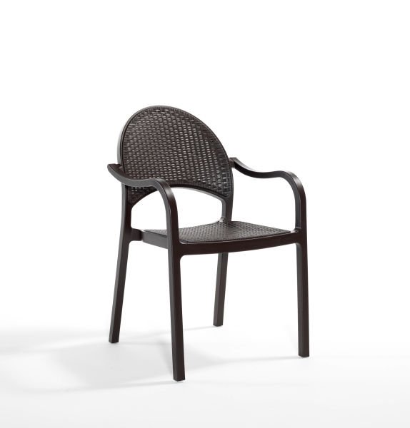 Kahverengi Rattan Bahçe Masa Sandalye Seti 4 Kişilik