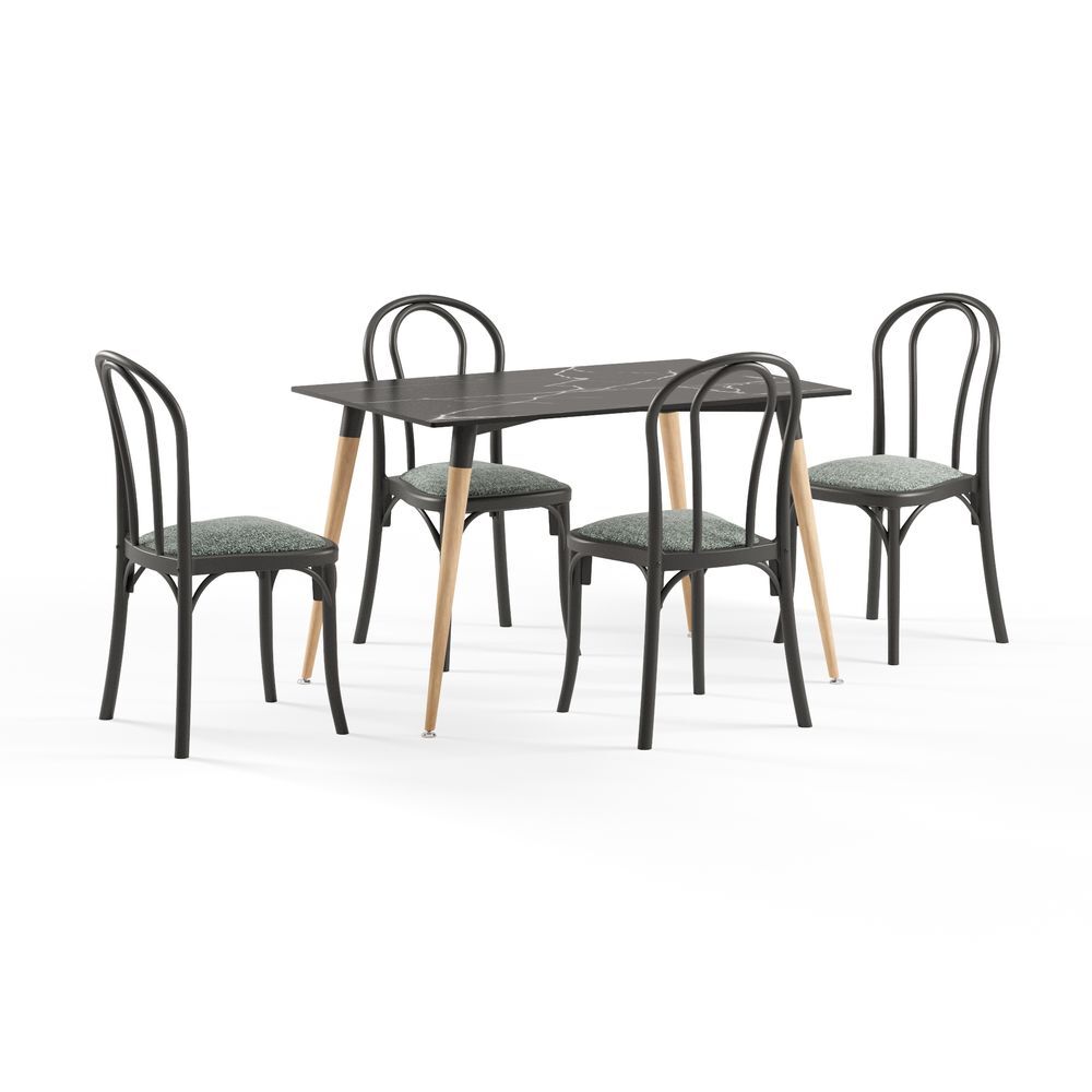 Compact Laminat Masa Sandalye Takımı 4 Kişilik Cafe Seti