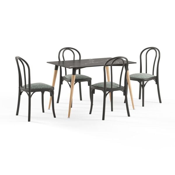 Compact Laminat Masa Sandalye Takımı 4 Kişilik Cafe Seti