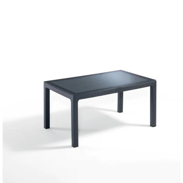 Antrasit Rattan Bahçe Masa Sandalye Seti 6 Kişilik