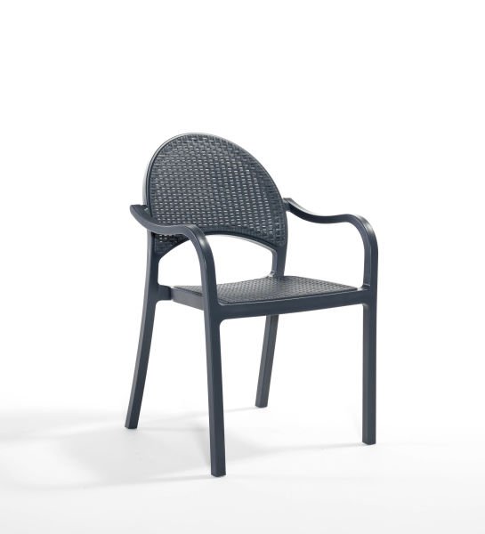 Antrasit Rattan Bahçe Masa Sandalye Seti 6 Kişilik