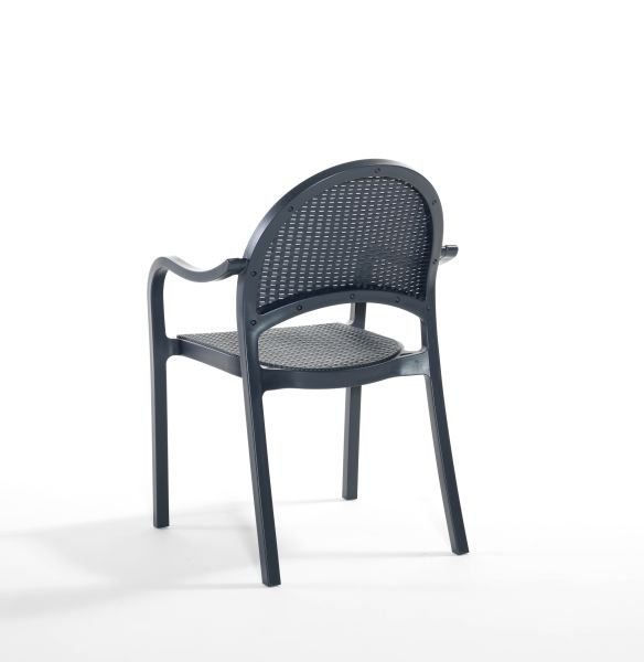 Antrasit Rattan Bahçe Masa Sandalye Seti 6 Kişilik