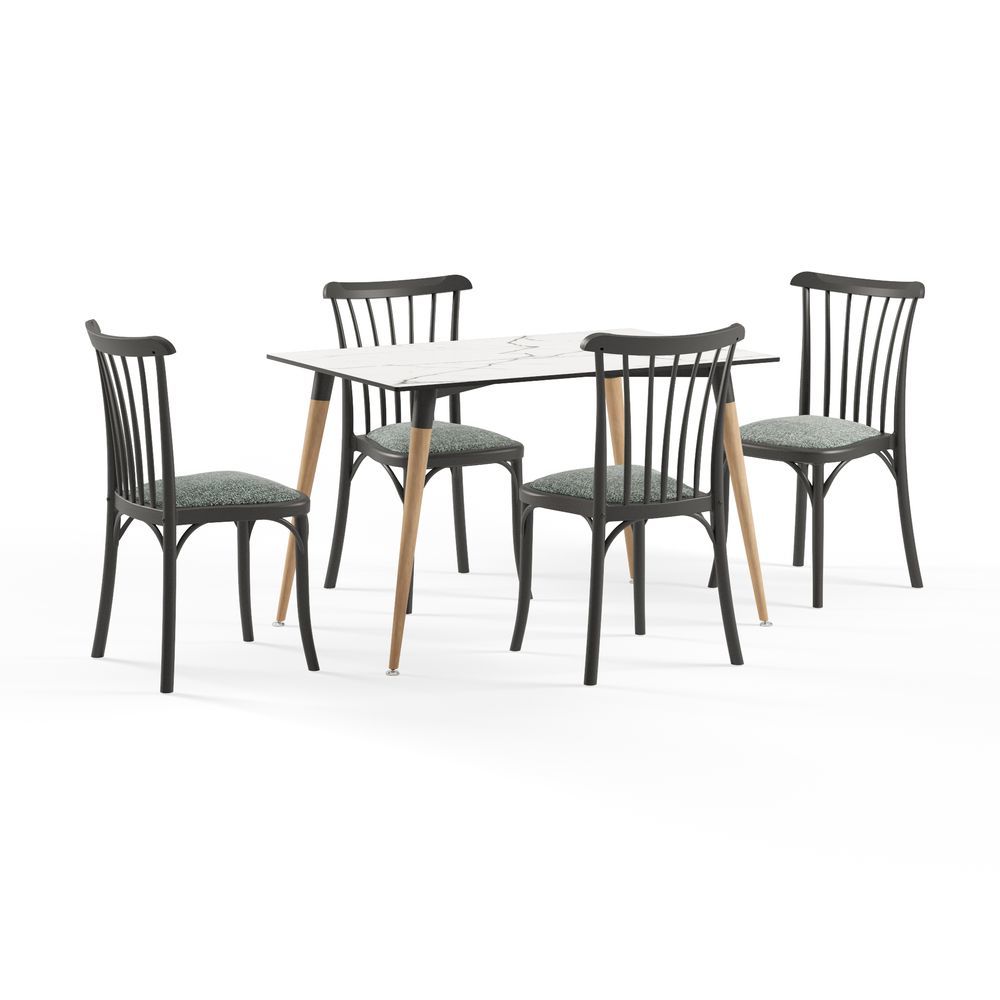 Mutfak Masa Sandalye Takımı 77x120 4 Kişilik Compact