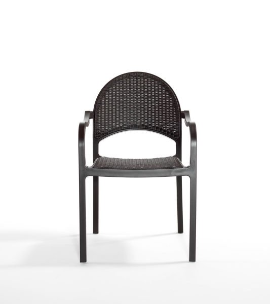 Kahverengi Rattan Bahçe Masa Sandalye Takımı 6 Kişilik