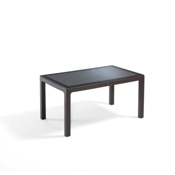 Kahverengi Rattan Bahçe Masa Sandalye Takımı 6 Kişilik