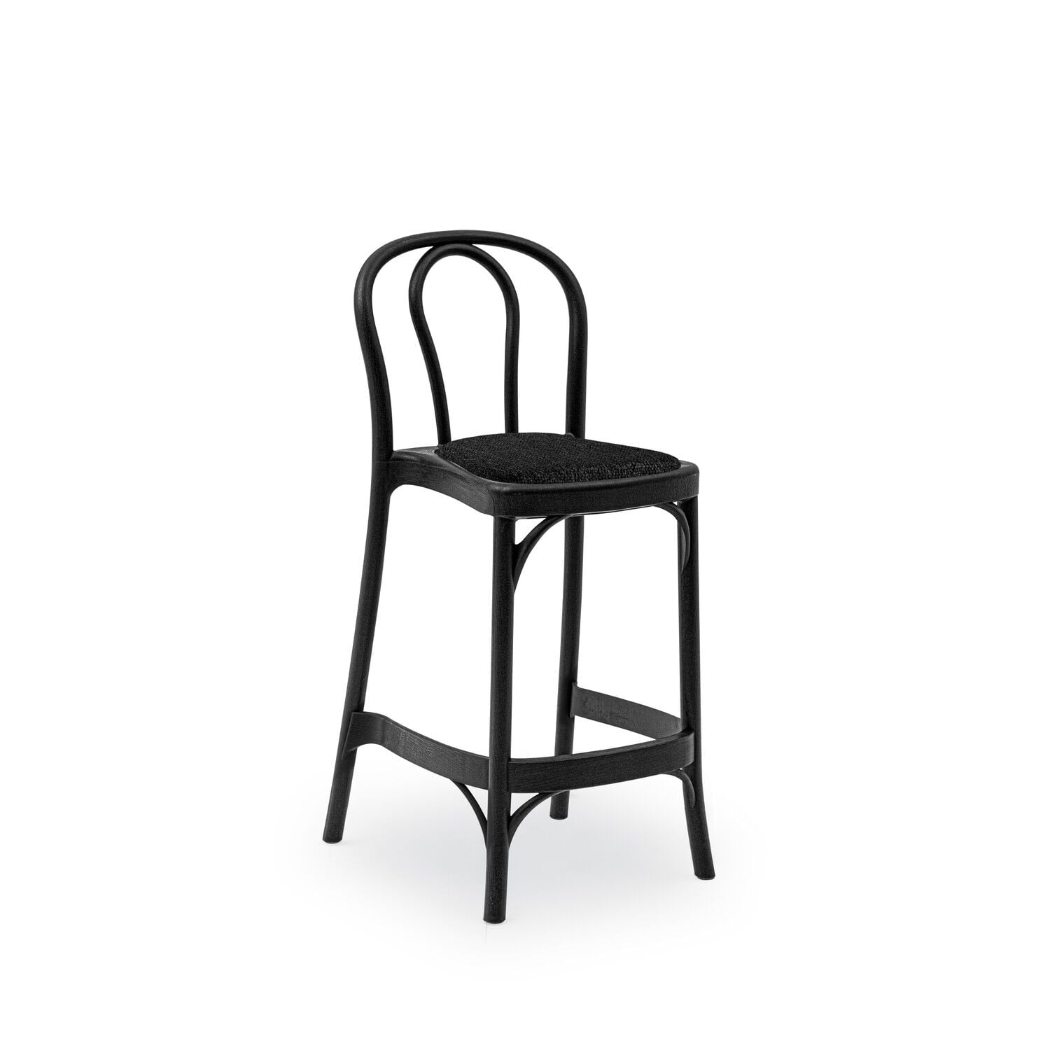 Siyah Plastik Antrasit Pedli 65 cm Tonet Cafe Bar Sandalyesi