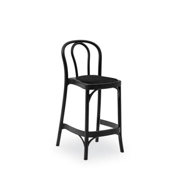 Siyah Plastik Antrasit Pedli 65 cm Tonet Cafe Bar Sandalyesi