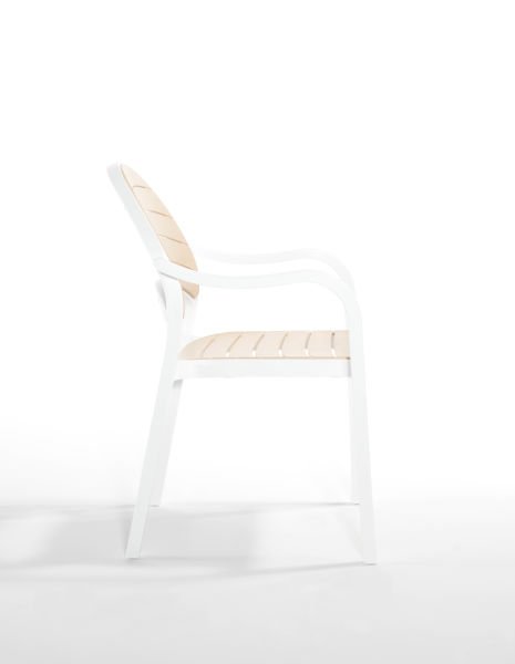 Beyaz Fil Dişi Plastik Bahçe Masa Sandalye Seti 4 Kişilik