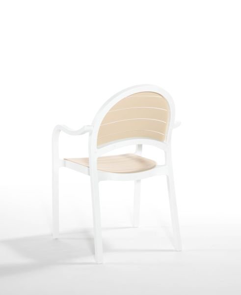 Beyaz Fil Dişi Plastik Bahçe Masa Sandalye Seti 4 Kişilik