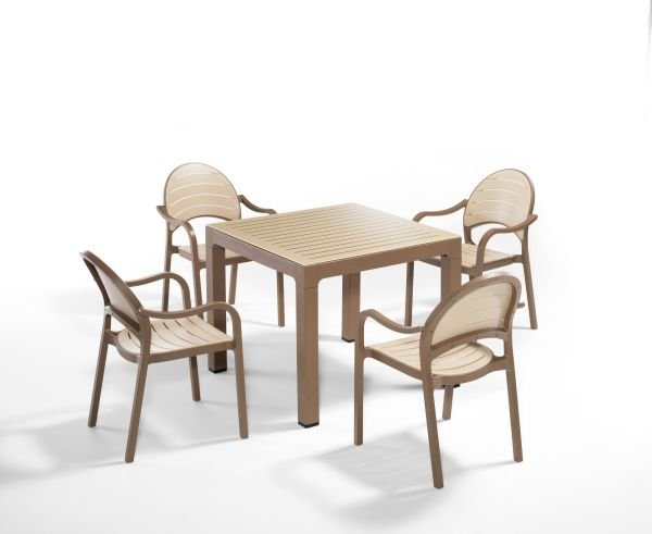 Çöl Kahve Cappucino Bahçe Masa Sandalye Takımı 4 Kişilik