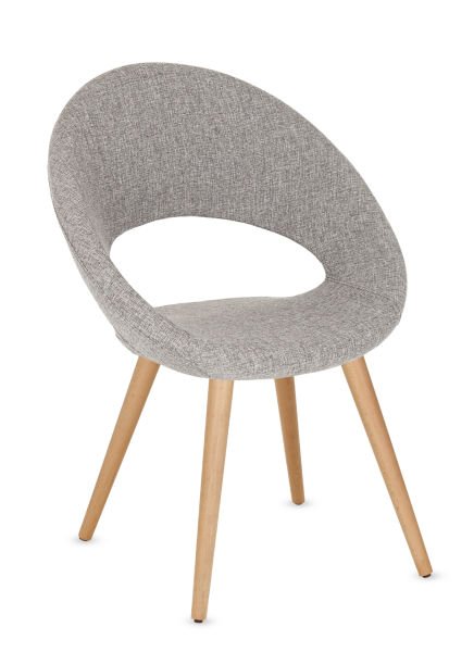 Yoji Açık Gri Kumaş Dekoratif Mutfak Sandalyesi - Şık Kayın Ağacı Ayaklı, Silinebilir Kumaş, Konforlu ve Modern Tasarım