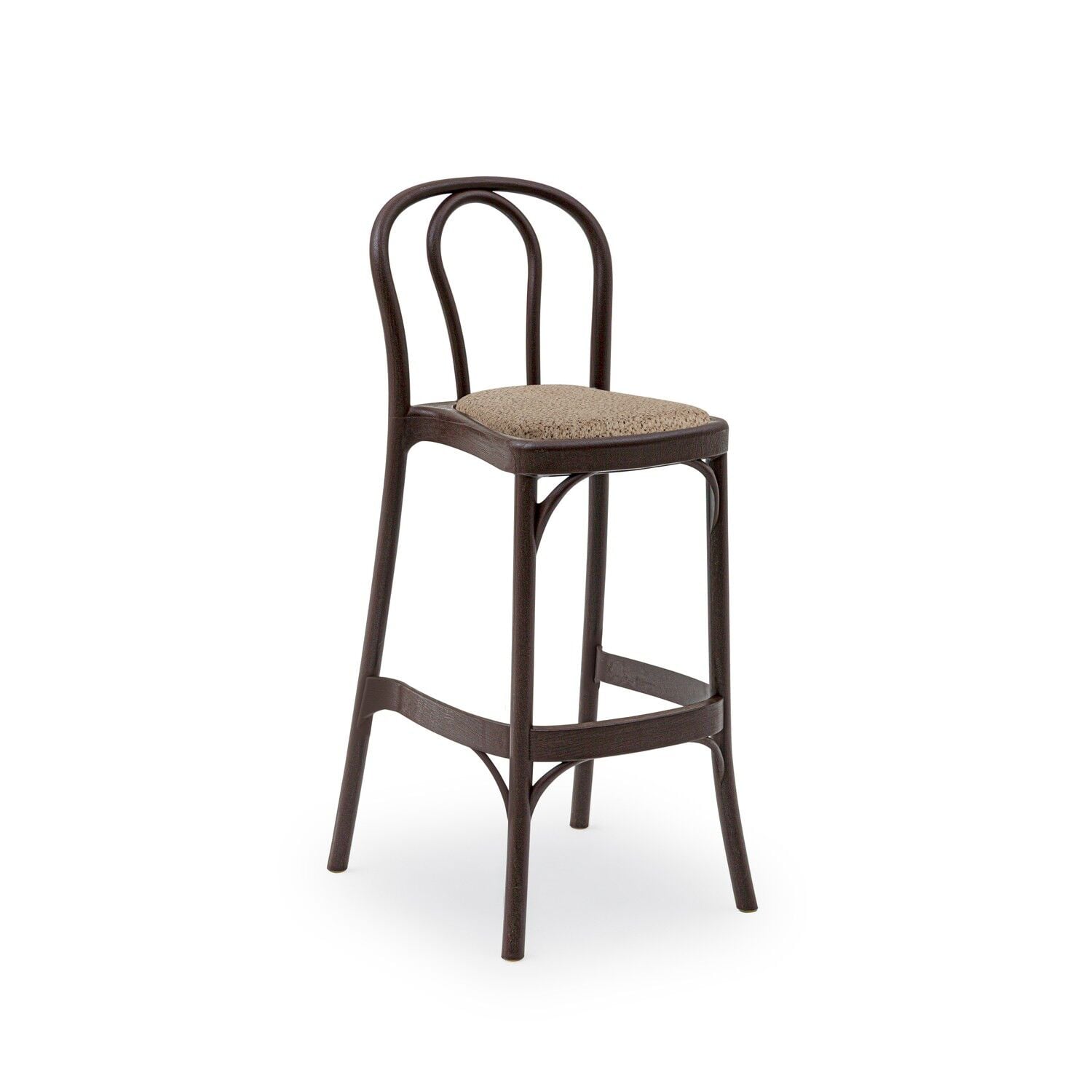 Wenge Polipropilen Plastik 75 cm Pedli Cafe Bar Sandalyesi