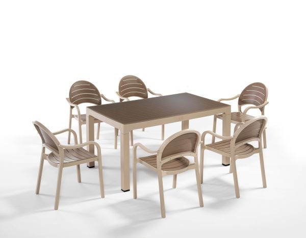 Cappucino Tatlı Kahve Bahçe Masa Sandalye Takımı 6 Kişilik