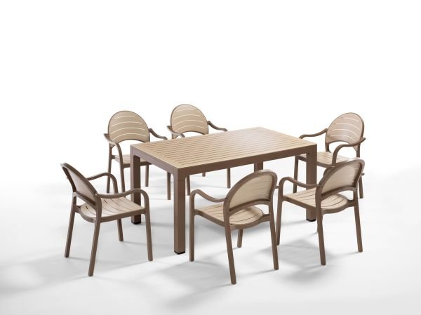 Çöl Kahvesi Cappucino Bahçe Masa Sandalye Takımı 6 Kişilik