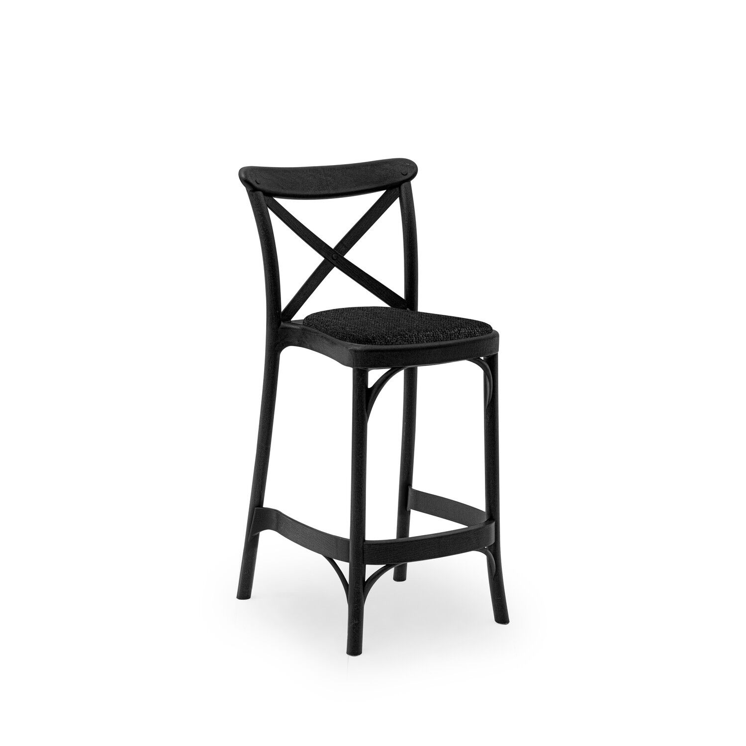 Siyah 65 cm Antrasit Pedli Tonet Bar Sandalye İstiflenebilir