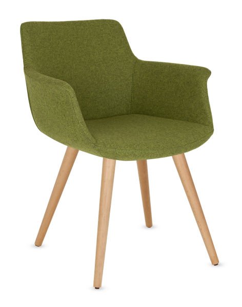 EMPOR Ahşap Ayak Yeşil Kaşe Kumaş Yemek Odası Sandalyesi | Şık Tasarım, Konforlu Oturum, Ücretsiz Kargo