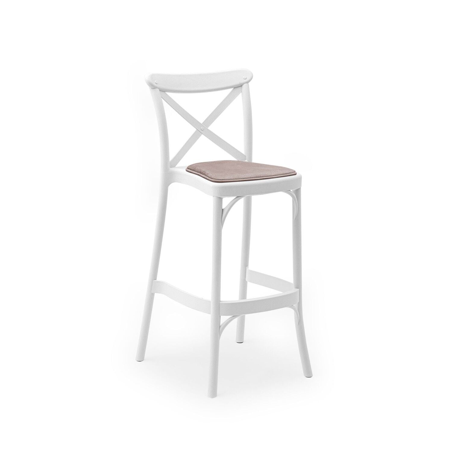 Beyaz 75 cm Pedli Tonet Bar Sandalye İç Dış Mekan