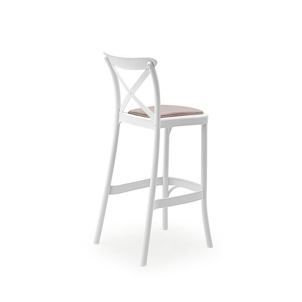 Beyaz 75 cm Pedli Tonet Bar Sandalye İç Dış Mekan