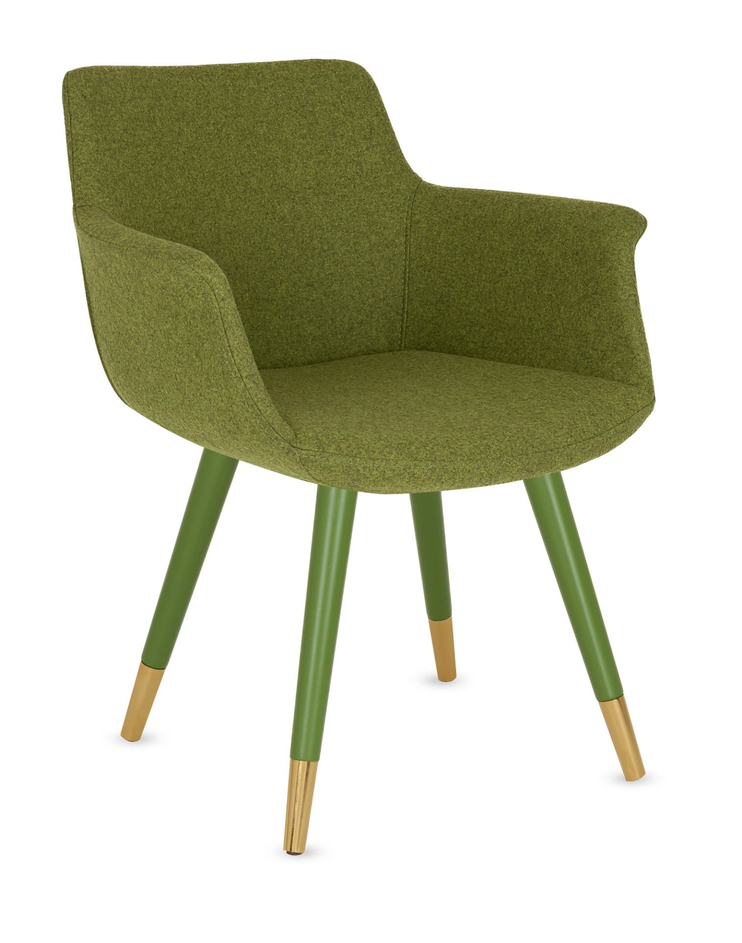 Empor Ahşap Ayak Yeşil Kaşe Kumaş Mutfak Yemek Koltuğu - Şık ve Modern Tasarım, Ücretsiz Kargo