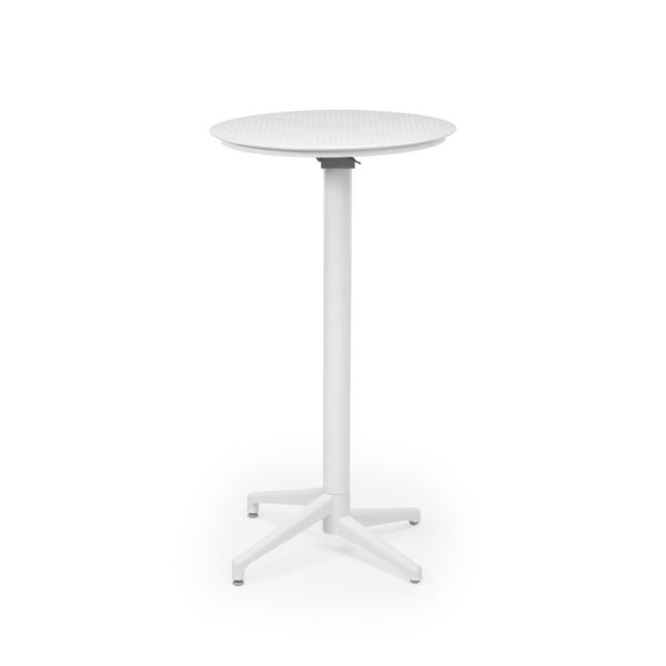 Beyaz Yuvarlak Katlanabilir Bar Masası İdeal Mutfak ve Bahçe Bar Ortamı için Pratik Çözüm