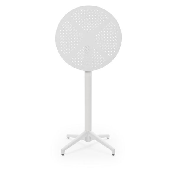 Beyaz Yuvarlak Katlanabilir Bar Masası İdeal Mutfak ve Bahçe Bar Ortamı için Pratik Çözüm