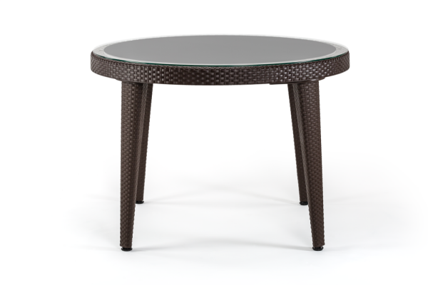 Wenge Bahçe Masa Sandalye Takımı Yuvarlak 110 cm 4 Kişilik