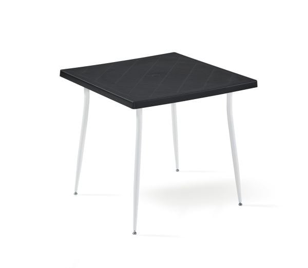 Siyah 80x80 cm Bahçe Masası | Dayanıklı Dış Mekan Masa