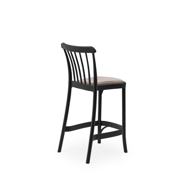 Cafe Bar Sandalyesi 65 cm Pedli Siyah Plastik