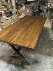 Kütük Masa 180x80 Göknar Ahşap Yemek Odası Salon Masası