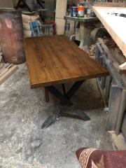 Kütük Ofis Çalışma Masası 70x120 cm Göknar Ağacı Ceviz