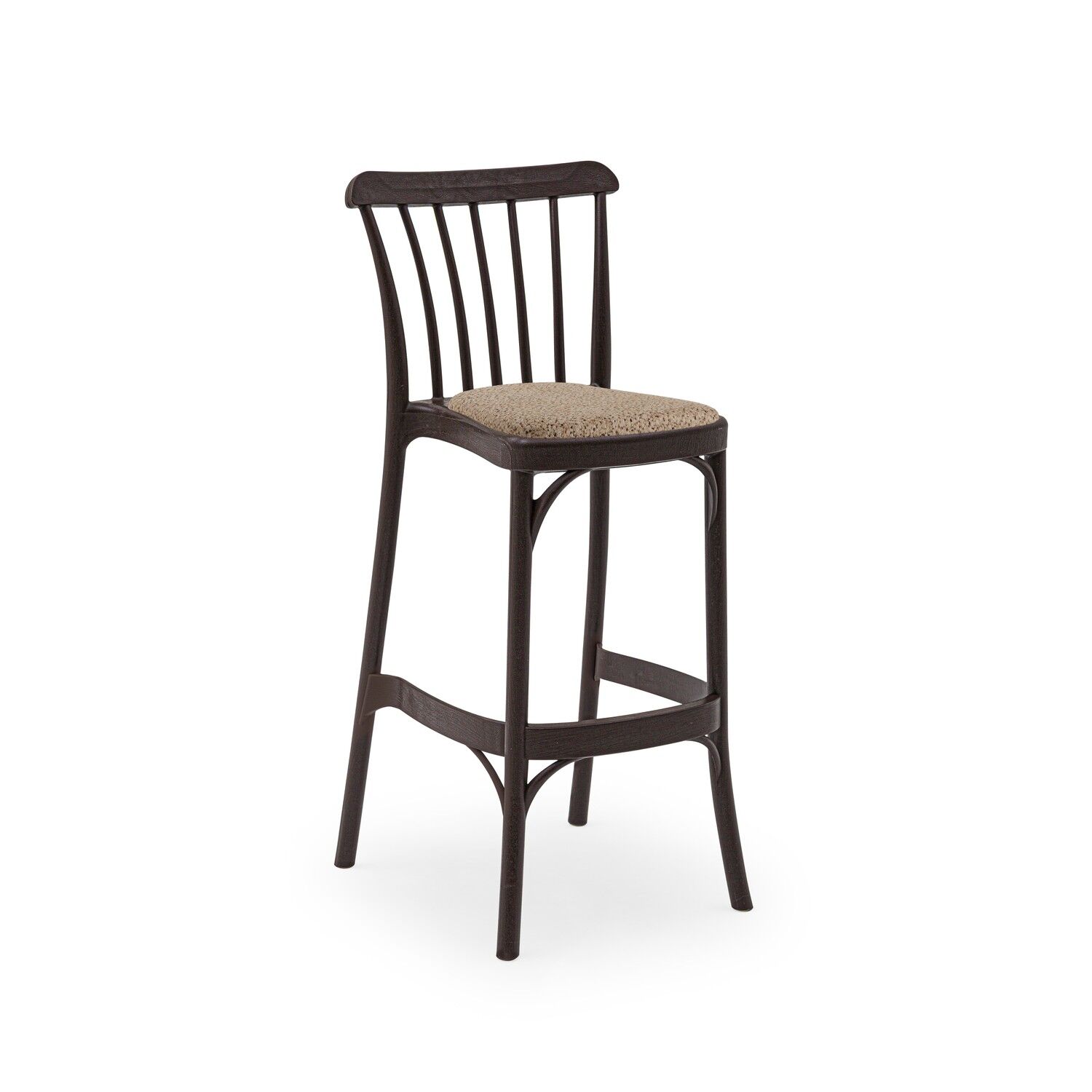 75 cm Wenge Pedli Mutfak Bar Sandalyesi İç Dış Mekan