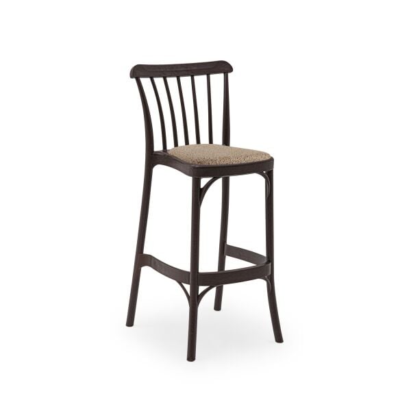 75 cm Wenge Pedli Mutfak Bar Sandalyesi İç Dış Mekan