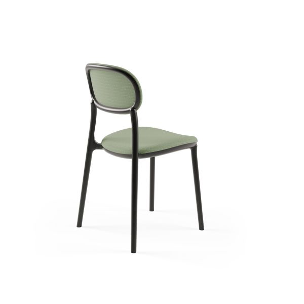 Siyah Plastik Yeşil Kumaş Döşemeli Zarif Modern Mutfak Sandalyesi | TSE Belgeli Dayanıklı