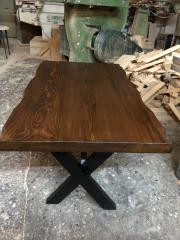 Göknar Ağacı Ceviz Kütük Orta Sehpa 110x70 cm