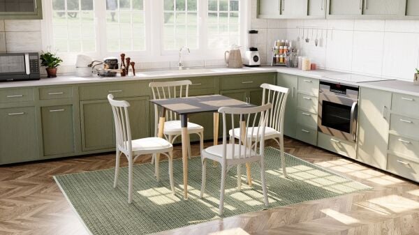 Compact Laminat 4 Kişilik Kare Masa Sandalye Takımı 77x77