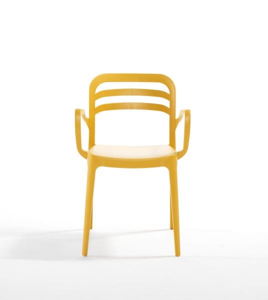 Hardal Renkli Dış Mekan Bahçe Masa Sandalye Takımı 4 Kişilik 80x80 cm