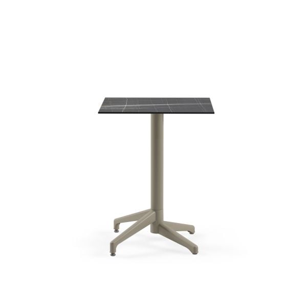 Siyah Mermer Desenli Compact Bahçe Masası 60x60