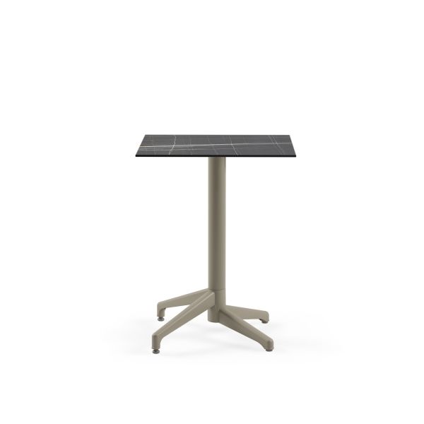 Siyah Mermer Desenli Compact Bahçe Masası 60x60