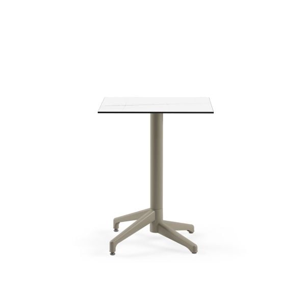 Beyaz Mermer Desenli Compact Bahçe Masası 60x60
