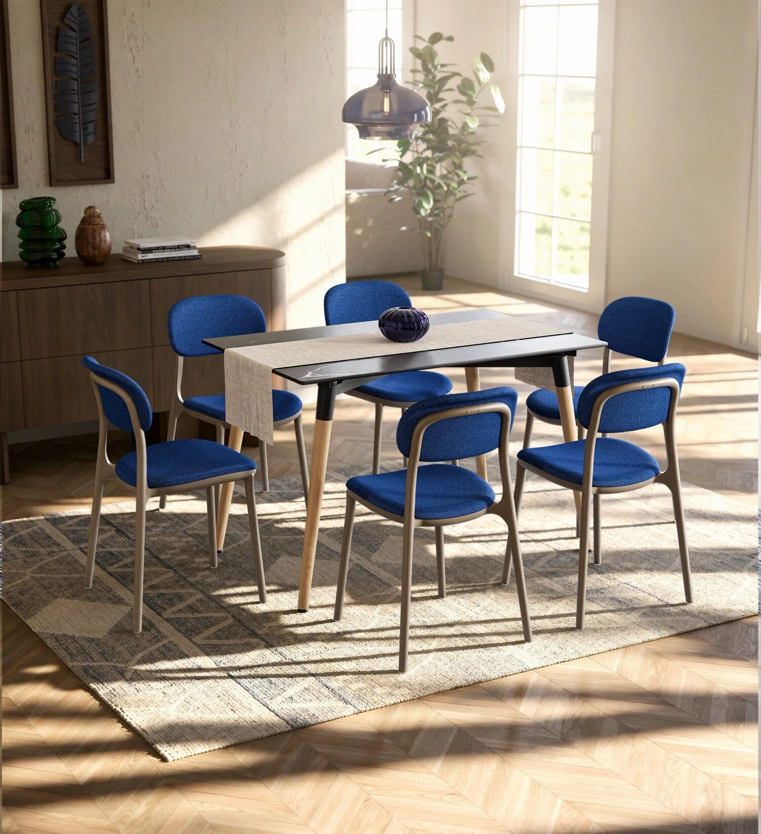 Compact 80x140 6 Kişilik Laminat Yemek Masa Sandalye Takımı