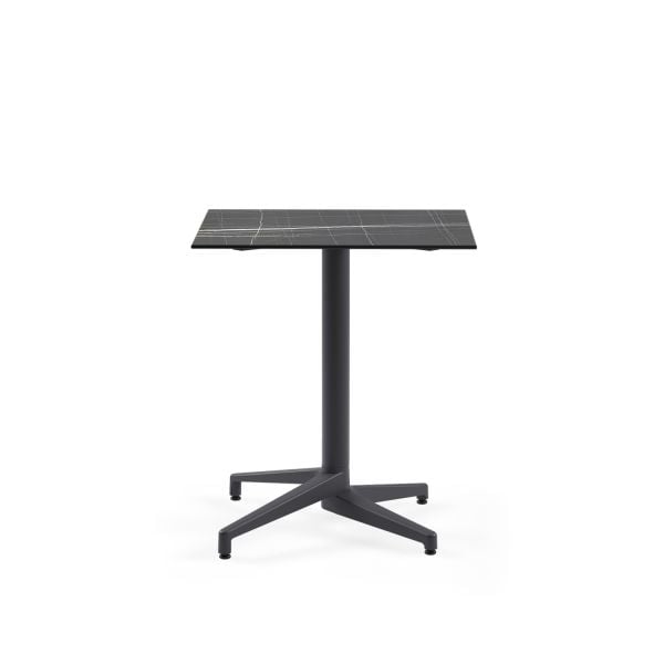 Siyah Mermer Compact Paslanmaz Bahçe Masası 69x69