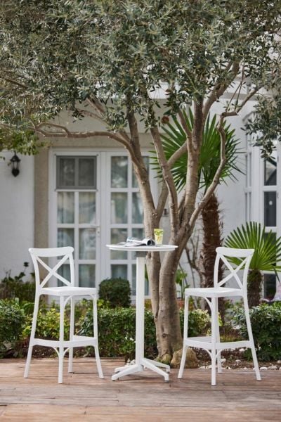 Beyaz Renkli 2 Kişilik Dış Mekan Bahçe Bistro Bar Masa ve Sandalye Takımı Mekanlarınıza Zarafet ve Konfor Katın!