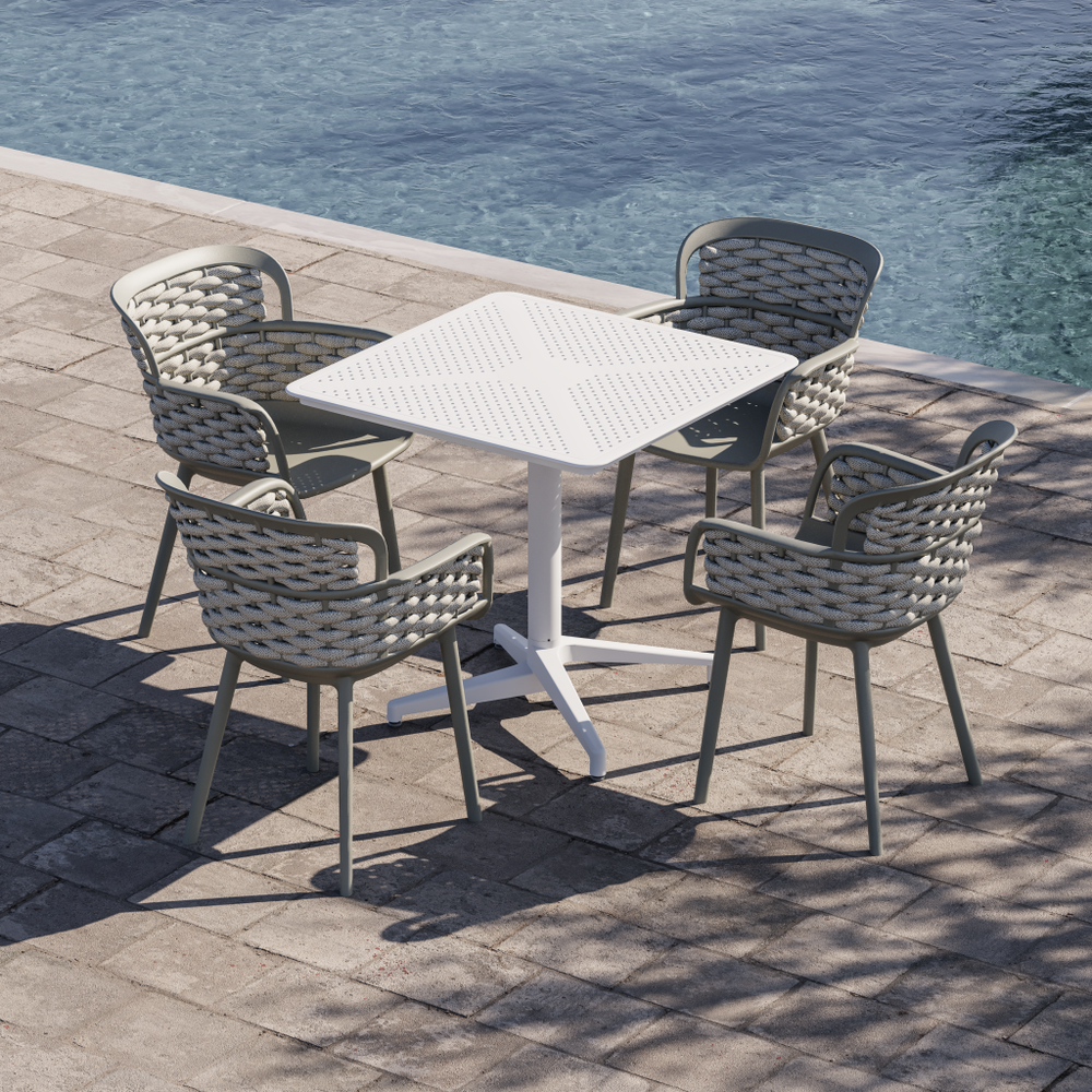 Bahçe Masa Sandalye Takımı 4 Kişilik 80x80