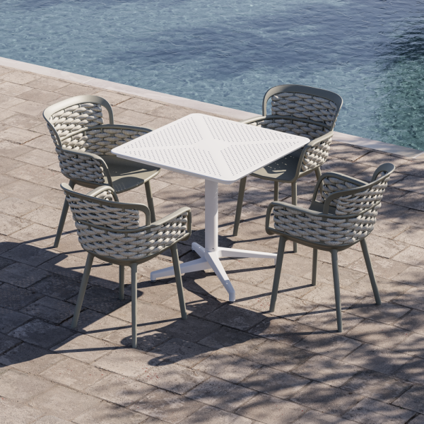 Bahçe Masa Sandalye Takımı 4 Kişilik 80x80