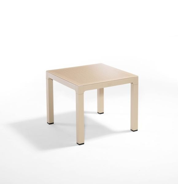 Cappucino Rattan Bahçe Masası Kare 90x90 cm Temperli Fildişi Camlı
