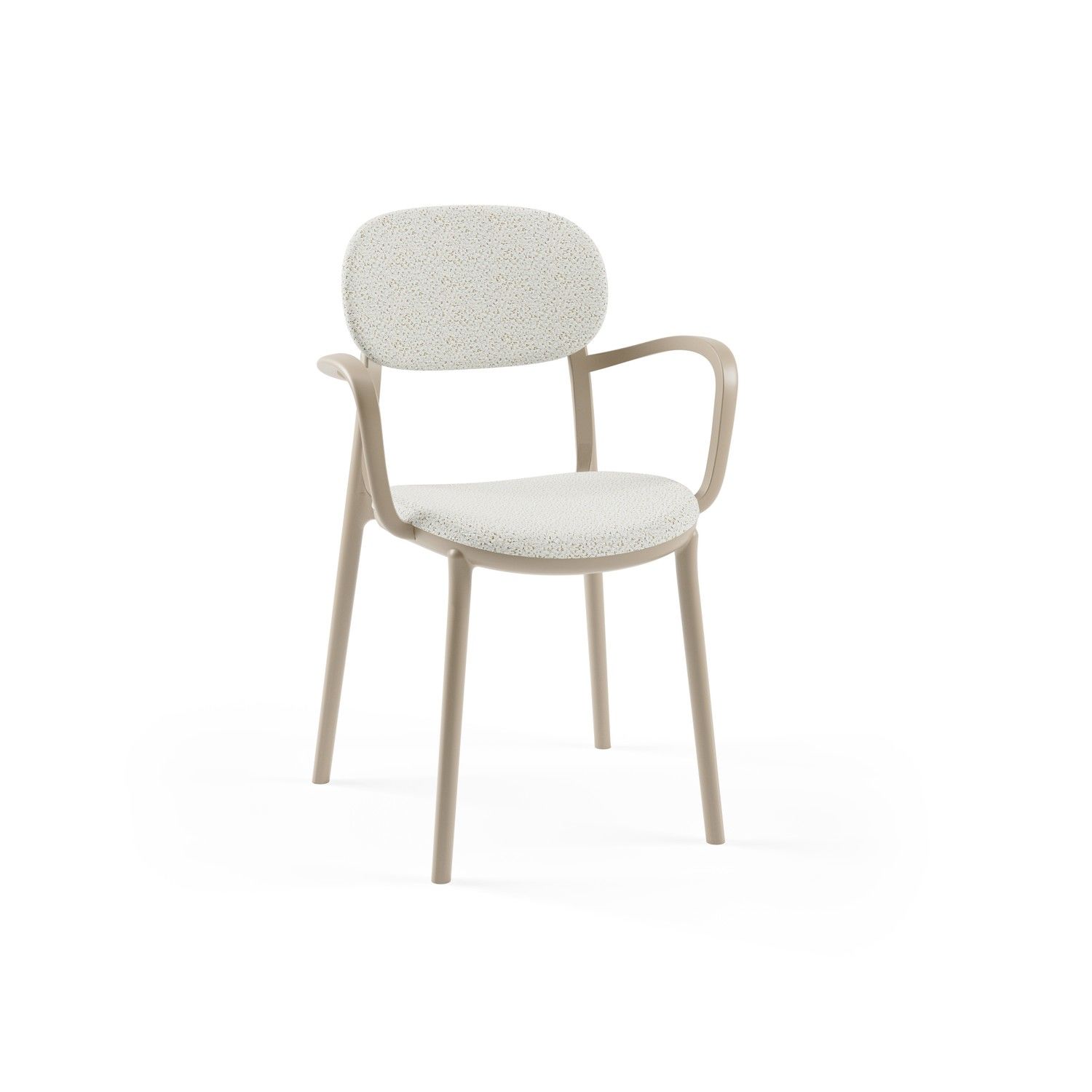 Kum Beji Plastik Kollu Sandalye – Kumaş Döşemeli, Modern, Restoran & Kafe Sandalyesi