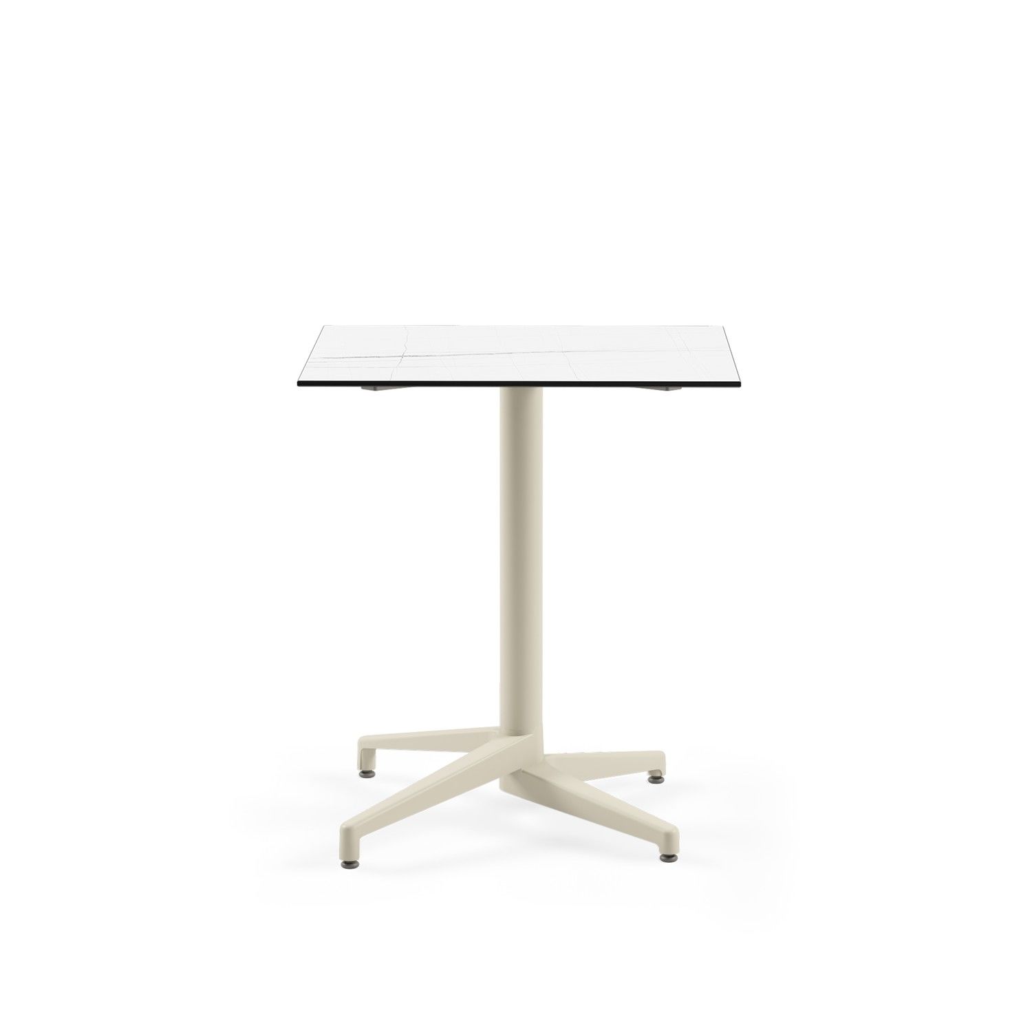 Beyaz Mermer Compact Bahçe Masası 69x69