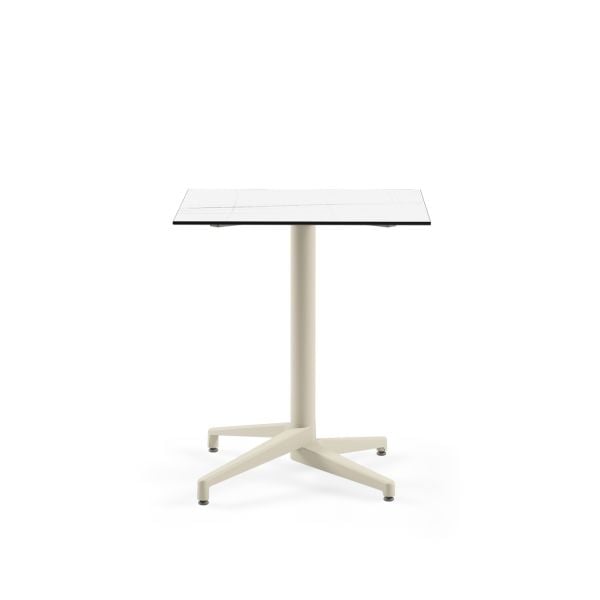 Beyaz Mermer Compact Bahçe Masası 69x69